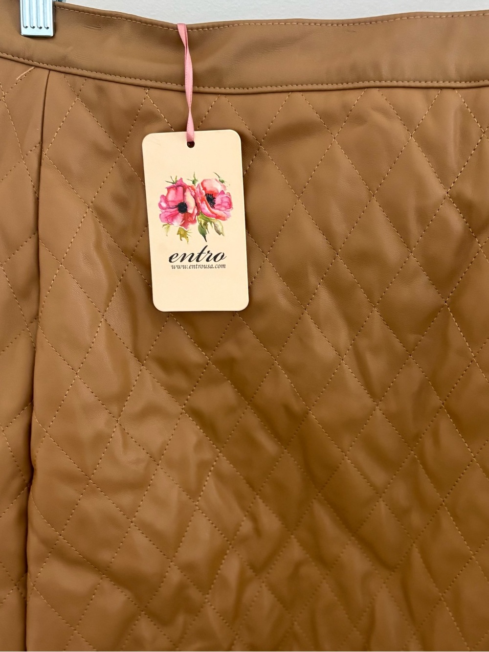 entro Quilted Tan Midi Skirt